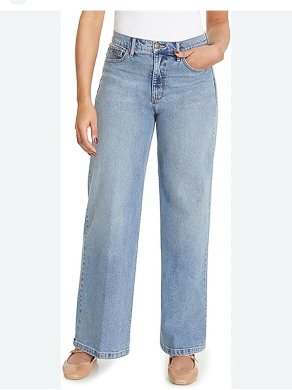Nine West Classic Wide-Leg Women’s Jeans - Light Blue 14 NWT